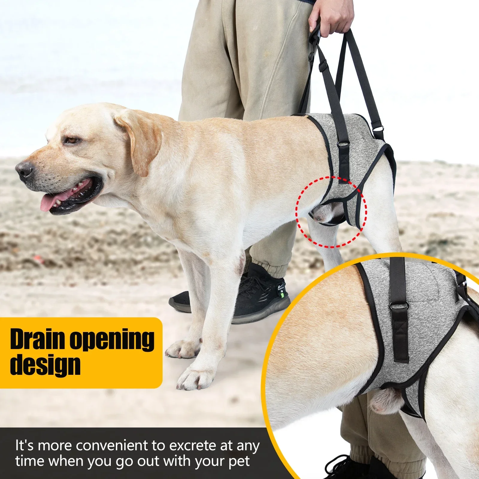

Ошейник-поводок для собак, ручной регулируемый поводок для прогулок на открытом воздухе, для инвалидов
