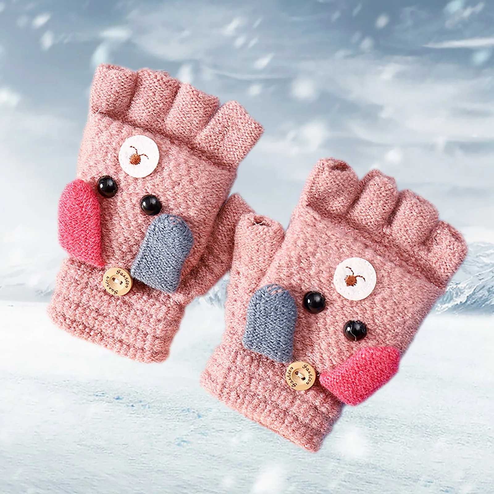 Warm Flip Cover Gloves Winter Thicken Wool Knitted Thernal Guantes Boys And Girls Children Half Finger Cute Kawaii Wool Glove
Warm Flip Cover Gloves Winter Thicken Wool Knitted Thernal Guantes Boys And Girls Children Half Finger Cute Kawaii Wool Glove