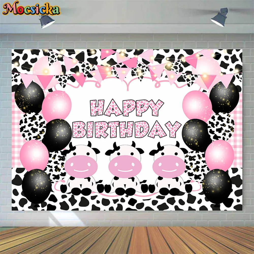 Mocsicka Happy Birthday Backdrop Pink Baby Cow Girl Newborn 1st Birthday Background Cake Smash Party Decor Dessert Table Props
Mocsicka Happy Birthday Backdrop Pink Baby Cow Girl Newborn 1st Birthday Background Cake Smash Party Decor Dessert Table Props
