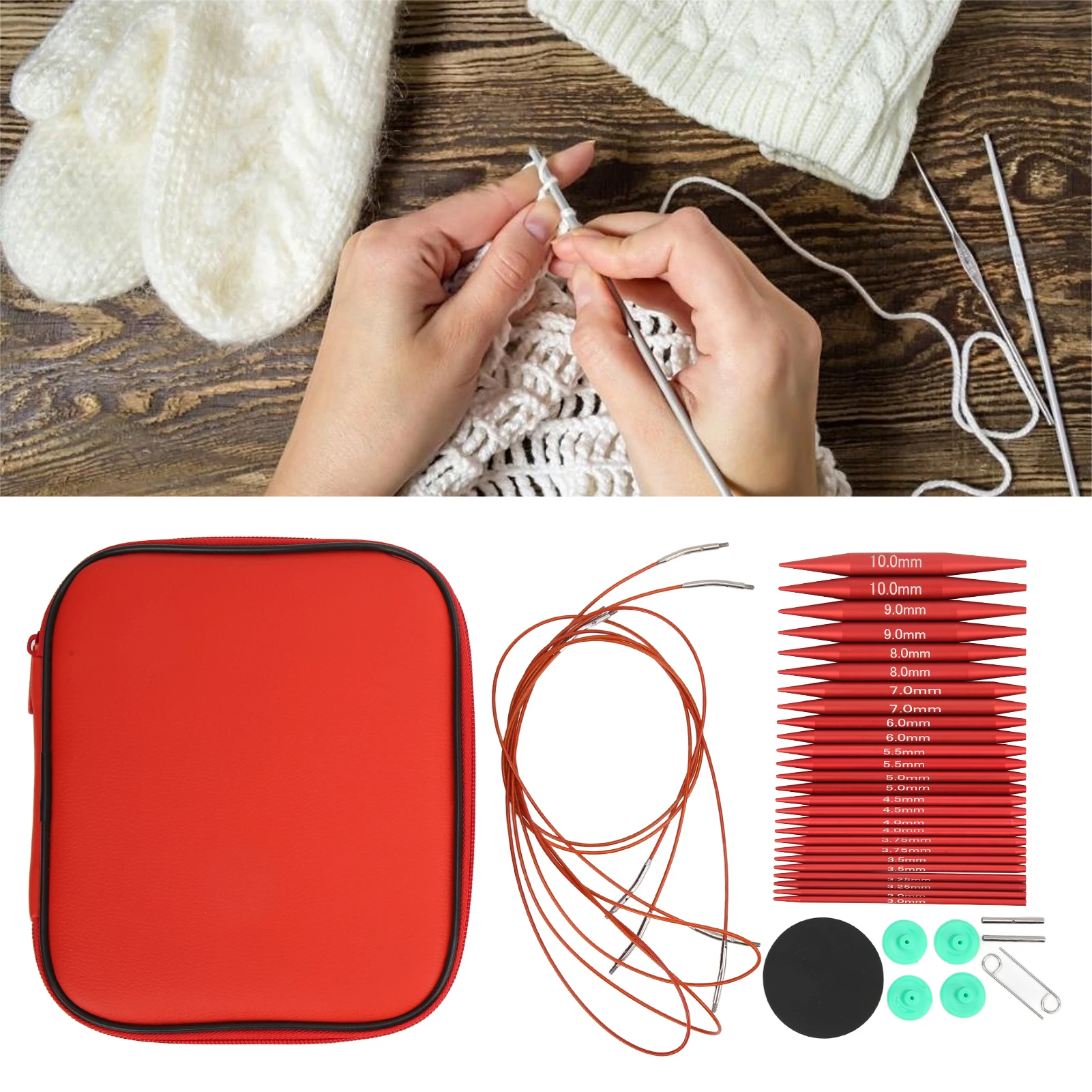 

Knitting Needles Set Various Sizes Available Detachable Circular Interchangeable Knitting Needles Crochet Kit