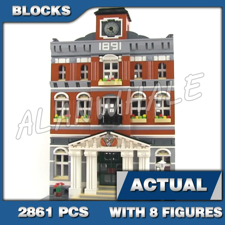 

2861pcs Creative Expert Modular 3-story Town Hall office Room Bell Tower 15003 Building Blocks Toys Compatible With Model