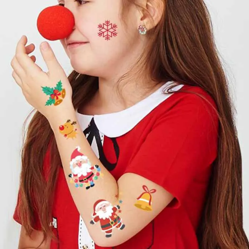 New Christmas Tattoo Stickers Children Kids Cute Cartoon Transfer Face Arm Body Art Festival Party Makeup Tattoo Decals Decors 
New Christmas Tattoo Stickers Children Kids Cute Cartoon Transfer Face Arm Body Art Festival Party Makeup Tattoo Decals Decors