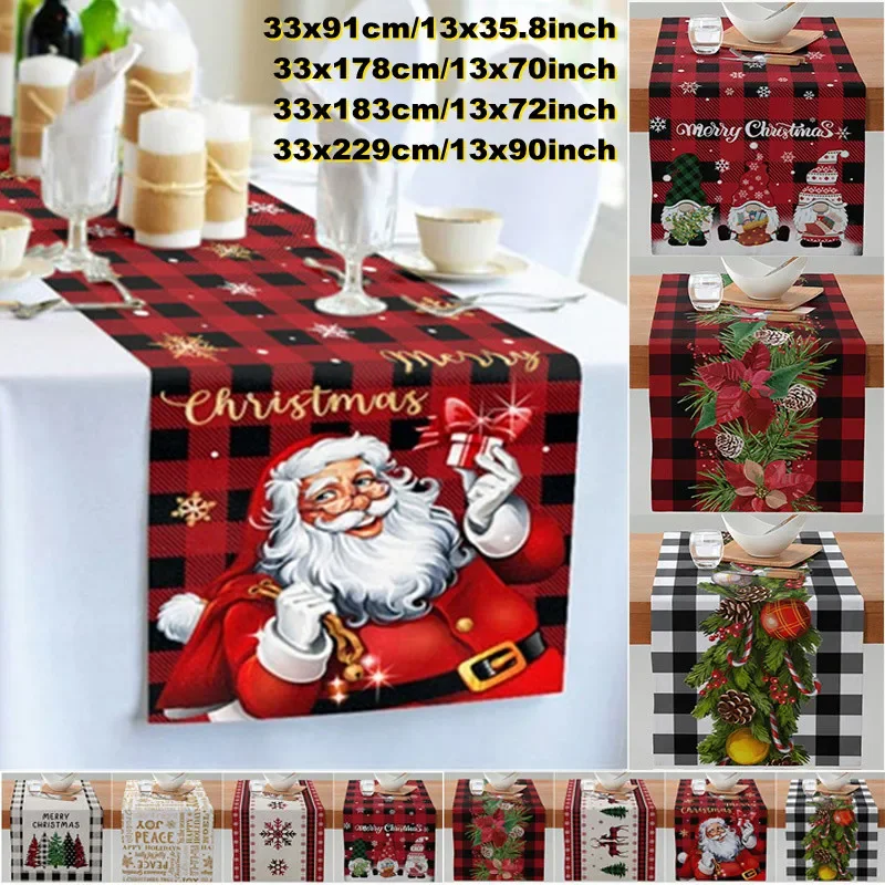 

Christmas Table Runner Merry Christmas Decorations For Home 2024 Cristmas Table Flag Cover Navidad Noel Gift New year Tablecloth