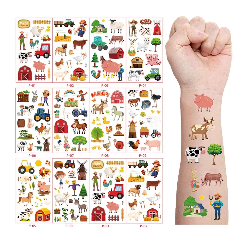 Милая мультяшная ферма с животными для детей, временная татуировка, наклейка на ферму, тема на день рождения, строительные принадлежности, подарки для детей
Милая мультяшная ферма с животными для детей, временная татуировка, наклейка на ферму, тема на день рождения, строительные принадлежности, подарки для детей