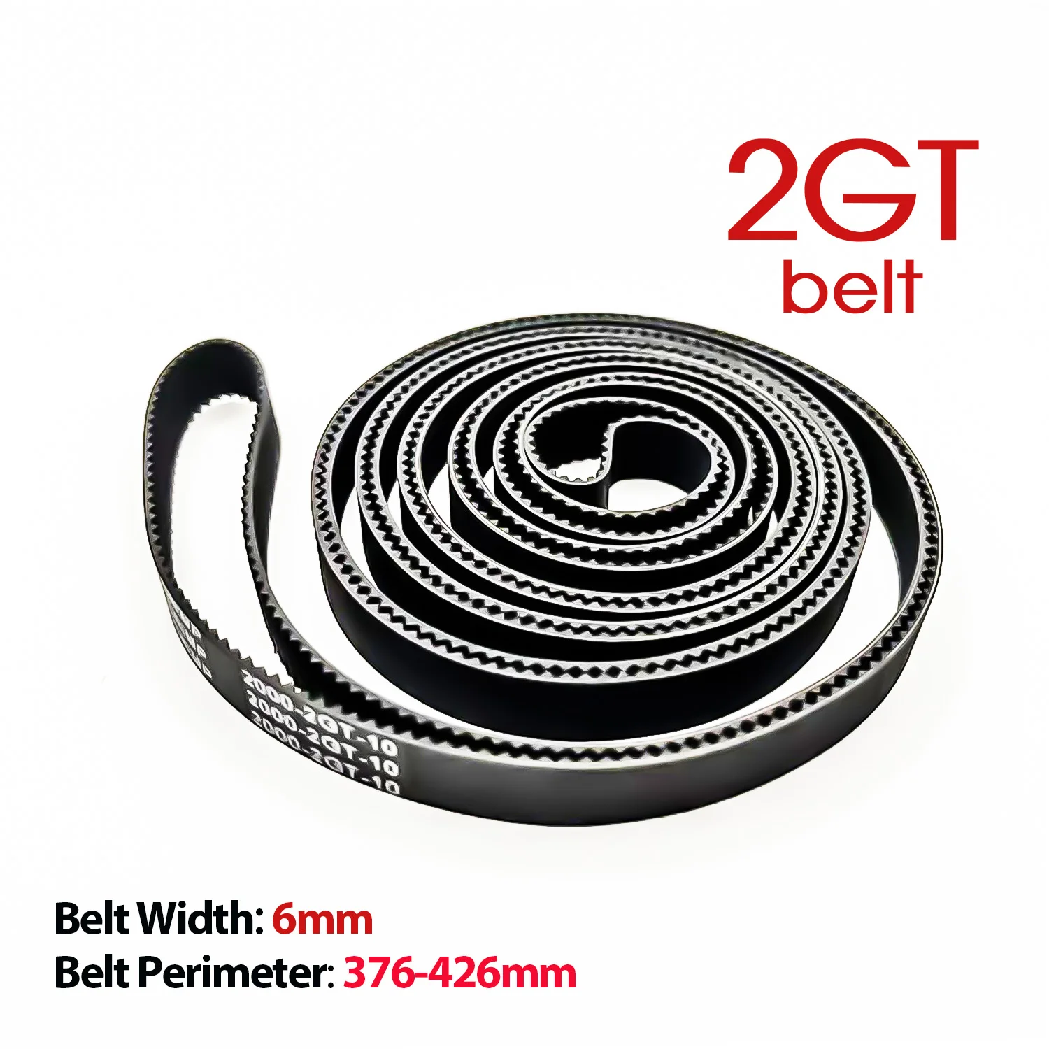 GT2 GT2 2MM Timing Belt Pitch Length 376/380/386/390/392/396/400/410/420/426mm Width 6mm Rubber Closed
GT2 GT2 2MM Timing Belt Pitch Length 376/380/386/390/392/396/400/410/420/426mm Width 6mm Rubber Closed
