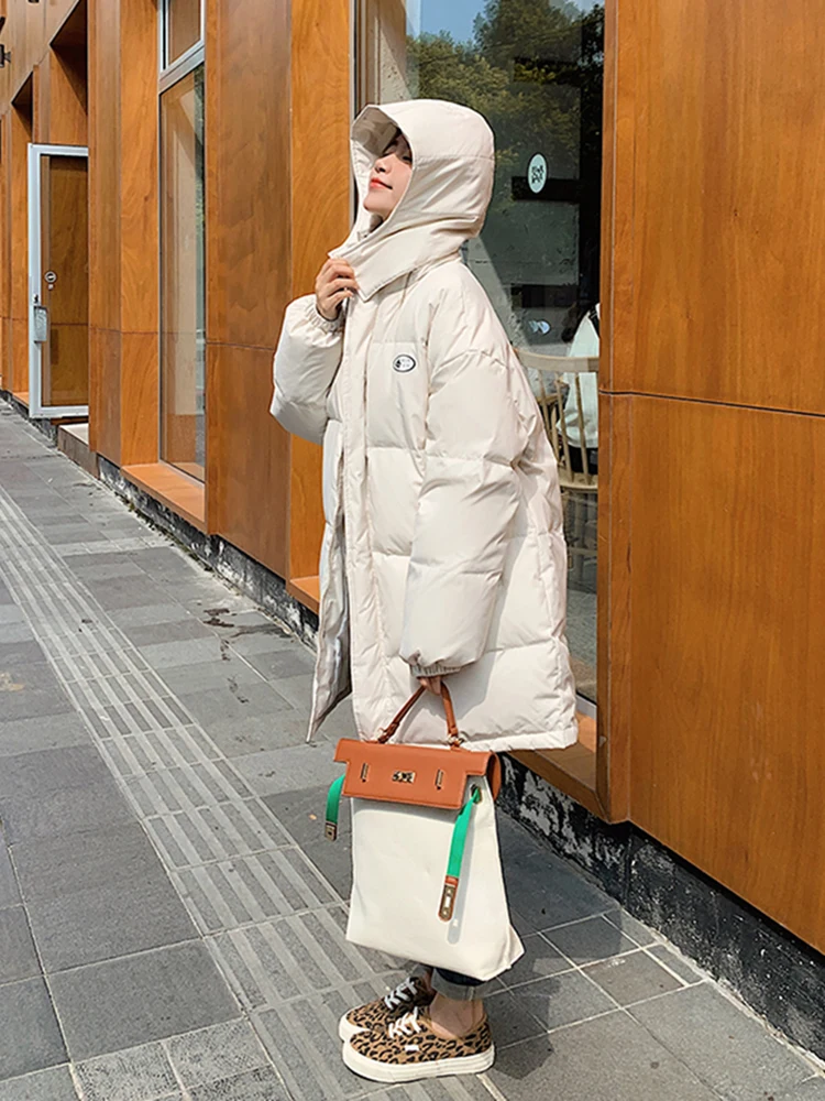 Winter Thickening Womens Hooded Down Parka Puffer Mid Length Jacket Baggy Warm Korean Fashion Down Cotton Coat Bubble Outwear
Winter Thickening Womens Hooded Down Parka Puffer Mid Length Jacket Baggy Warm Korean Fashion Down Cotton Coat Bubble Outwear
