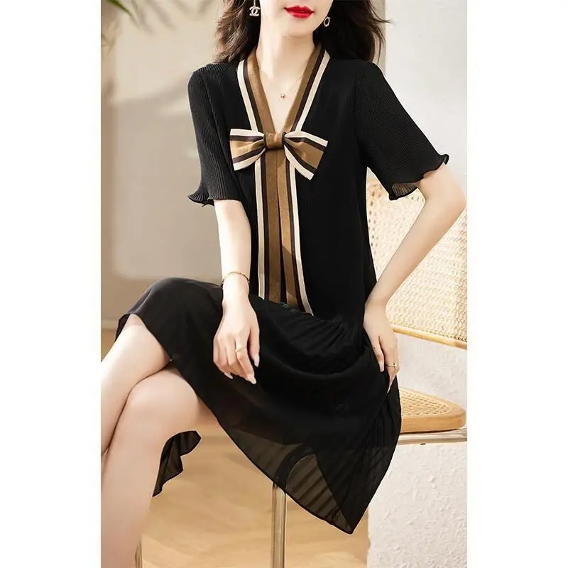 Women Summer Casual French Midi Party Dress Ladies Slim Loose Pleated A-Line Business Vestidos Femme Fashion Clothes Robe A110
Women Summer Casual French Midi Party Dress Ladies Slim Loose Pleated A-Line Business Vestidos Femme Fashion Clothes Robe A110