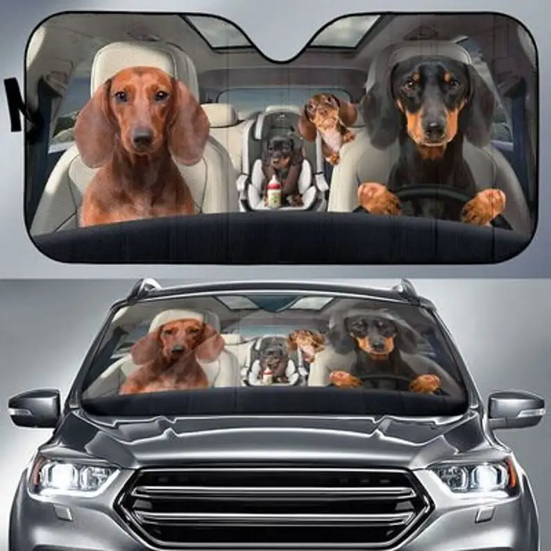 Dachshund Family Funny Safe And Driver Auto Sun Shade1 Windshield Sunshade, Custom Animal Pattern Sunshade,STYLE FOR CAR
Dachshund Family Funny Safe And Driver Auto Sun Shade1 Windshield Sunshade, Custom Animal Pattern Sunshade,STYLE FOR CAR