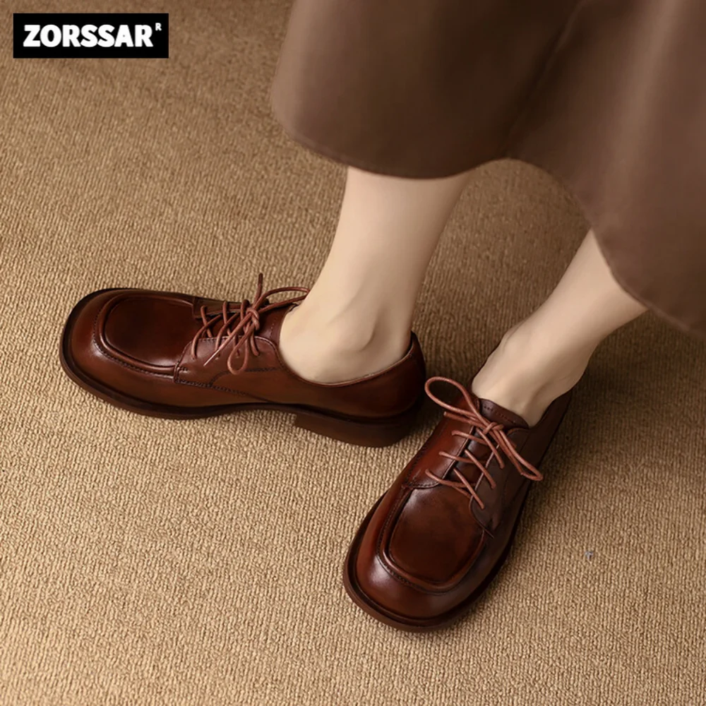 Brown Women Oxford Shoes Spring Summer Fashion Retro Square Toe Low Heel Single Shoes Natural Cow Leather Career Shoes Womens
Brown Women Oxford Shoes Spring Summer Fashion Retro Square Toe Low Heel Single Shoes Natural Cow Leather Career Shoes Womens