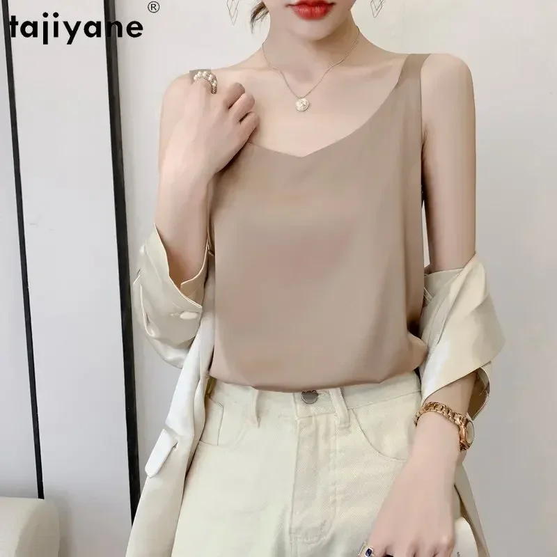 Tajiyane 100% Mulberry Silk Tanks Top Women Summer Clothes for Women Real Silk Bottoming Shirt Tank Top V-neck Camisole Tops
Tajiyane 100% Mulberry Silk Tanks Top Women Summer Clothes for Women Real Silk Bottoming Shirt Tank Top V-neck Camisole Tops