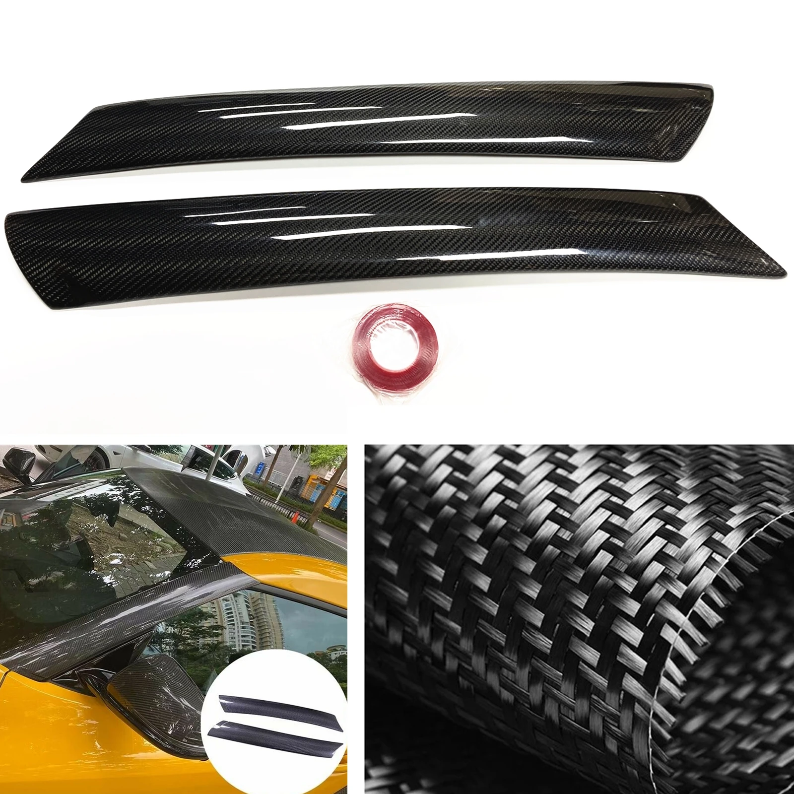 

Side A Pillar Trim For Toyota Supra A90 A91 GR MK5 2-Door 2019-2022 Front Window Edge Windshield Sticker Cover Carbon Fiber Kit