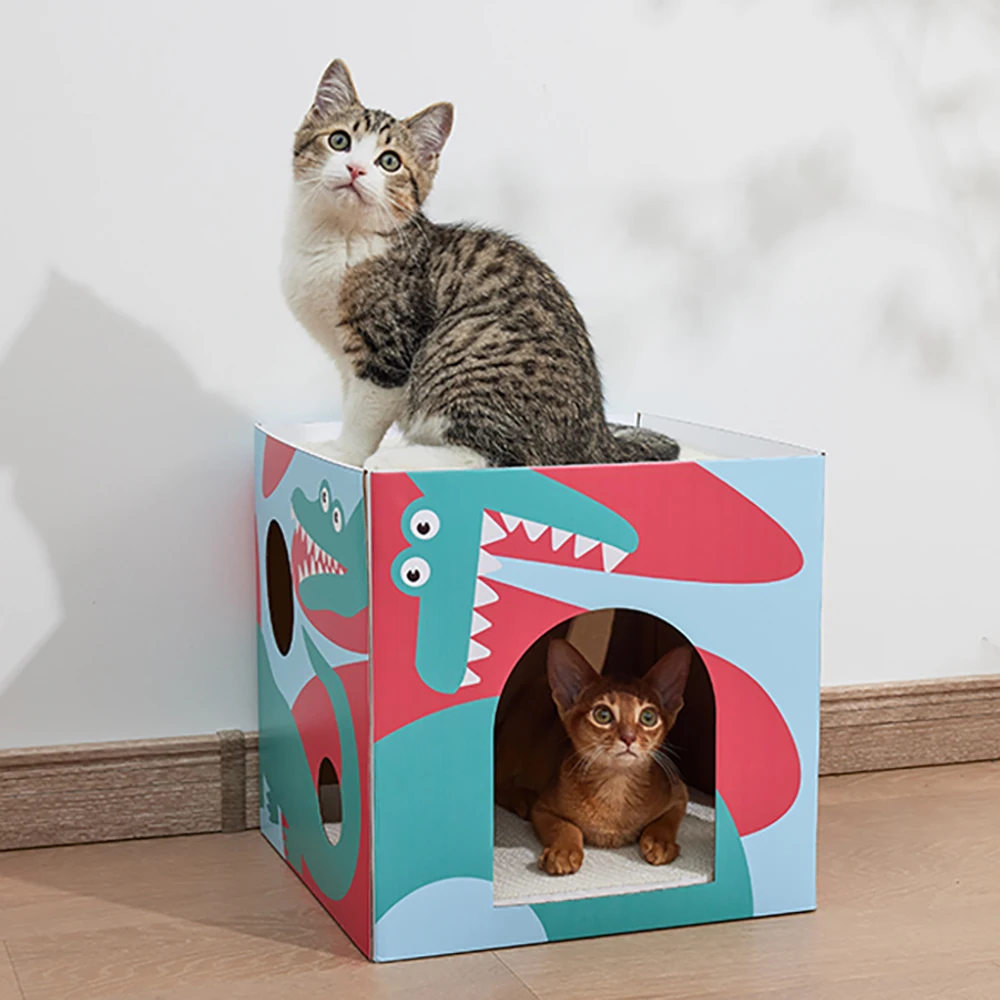 Cardboard Cat Bed with 2 Story Scratch Pads Cat Play House for Indoor Cats Corrugated Scratcher Box Cat Scratching Toy for Cat
Cardboard Cat Bed with 2 Story Scratch Pads Cat Play House for Indoor Cats Corrugated Scratcher Box Cat Scratching Toy for Cat