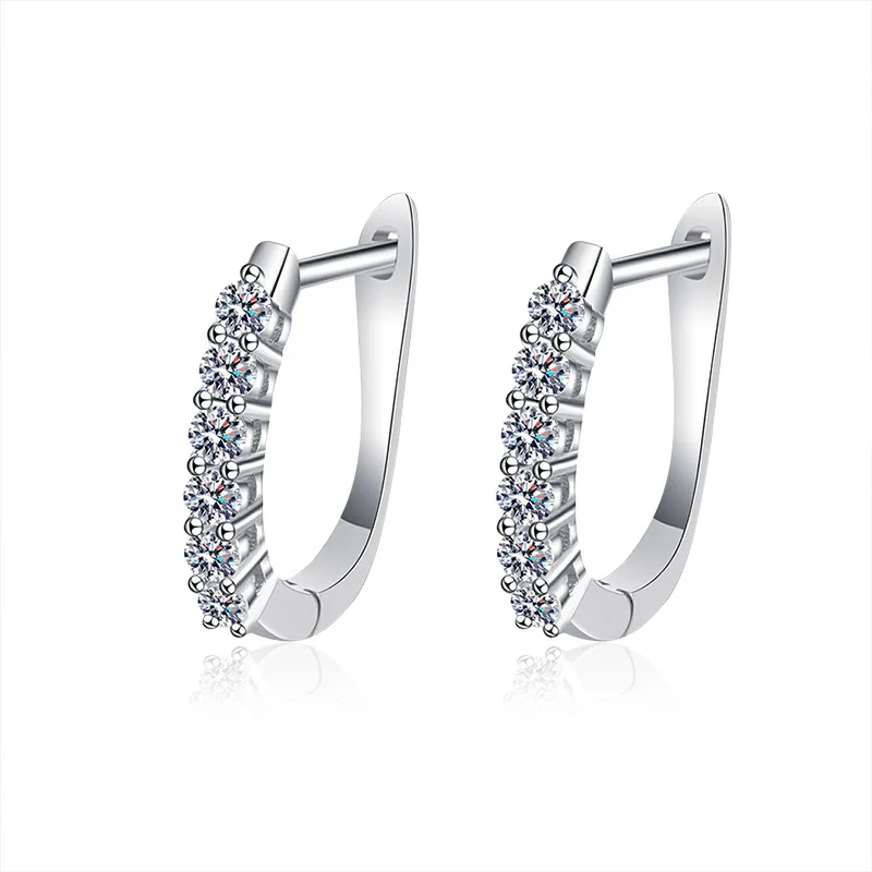 New Sterling Silver Earrings for Women's Curved Mosonite Earhooks Popular Fashion Jewelry Couples Holiday Gifts
New Sterling Silver Earrings for Women's Curved Mosonite Earhooks Popular Fashion Jewelry Couples Holiday Gifts
