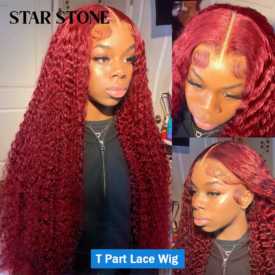 

180% 99j Burgundy Deep Wave 13x4 Lace Front Human Hair Wigs Red Colored 4x4 Lace Wig Curly 28 30 Inch Frontal Wig Remy For Women