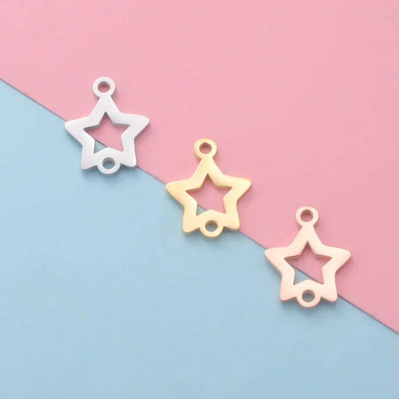 WZNB 5Pcs Stars Frame Chamrs Pentagram Stainless Steel Pendant Connector for Jewelry Making Handmade Necklace Diy Accessories
WZNB 5Pcs Stars Frame Chamrs Pentagram Stainless Steel Pendant Connector for Jewelry Making Handmade Necklace Diy Accessories