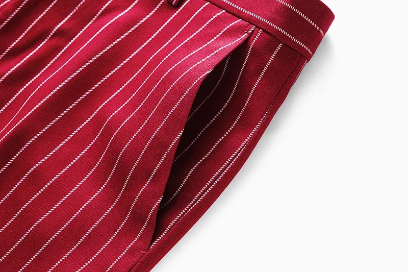Fashion Men Double Breasted Striped Suit 2 Piece Black / Wine Red Homme Business Social Wedding Party Blazers and Trousers 228 S1cc03280f6964d16b2b1a972f644952e3