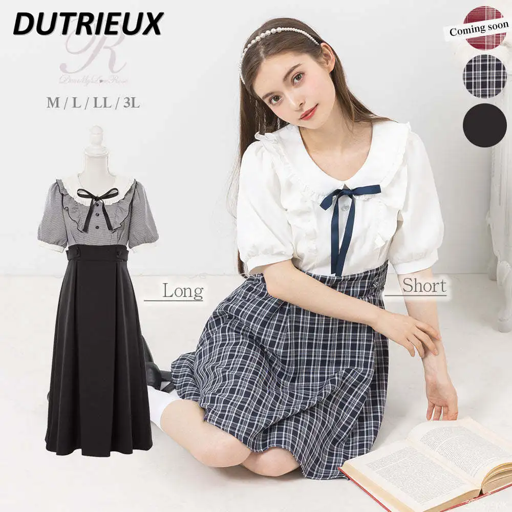 Summer Dress High Waist A- Line Elegant Slimming Plaid Dress Women Japanese Wooden Ear Bow Lace-up Puff Short Sleeve Midi Dress
Summer Dress High Waist A- Line Elegant Slimming Plaid Dress Women Japanese Wooden Ear Bow Lace-up Puff Short Sleeve Midi Dress