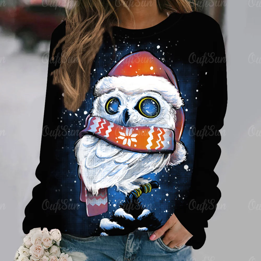 Christmas Owl Women Long Sleeves T-Shirt 3d Cartoon Animal Print Imitation Cotton Tshirt Autumn Lady Sweatshirt Fashion Pullover
Christmas Owl Women Long Sleeves T-Shirt 3d Cartoon Animal Print Imitation Cotton Tshirt Autumn Lady Sweatshirt Fashion Pullover
