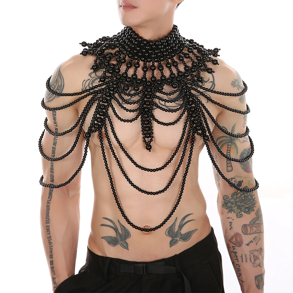 Men Sexy Shawl Handmade Shiny Pearl Chain Top Sexy Hollow Bar Nightclub Dance Party Stage Wear Night Club Fantasy Erotic Wear
Men Sexy Shawl Handmade Shiny Pearl Chain Top Sexy Hollow Bar Nightclub Dance Party Stage Wear Night Club Fantasy Erotic Wear