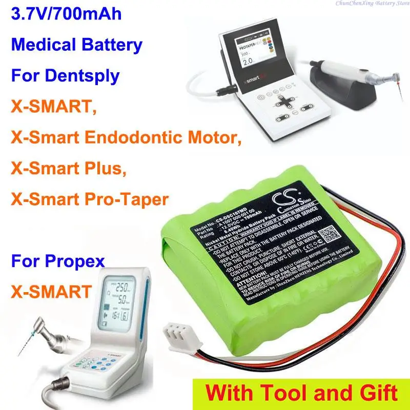 

700mAh Battery for Dentsply X-SMART, X-Smart Endodontic Motor, X-Smart Plus, X-Smart Pro-Taper, For Propex X-SMART