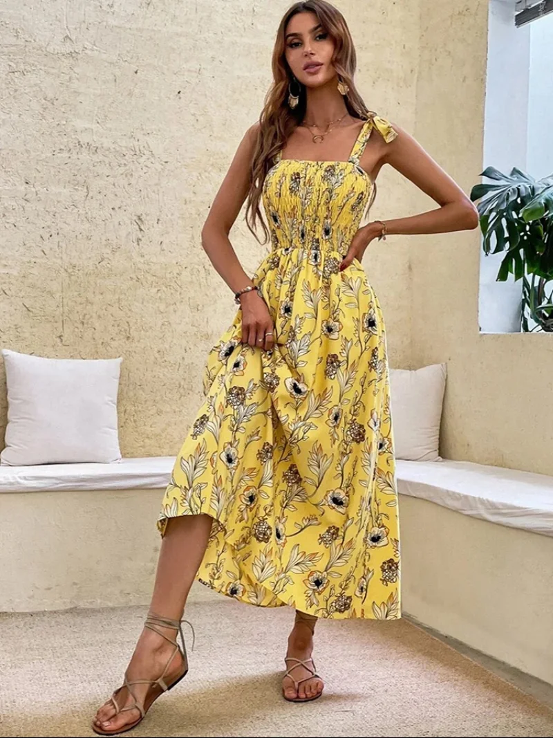 Women Fashion Backless Sleeveless Bandage Beach Sundress Casual Green Summer Ladies New in Dresses 2023 Sexy Floral Long Dress
Women Fashion Backless Sleeveless Bandage Beach Sundress Casual Green Summer Ladies New in Dresses 2023 Sexy Floral Long Dress