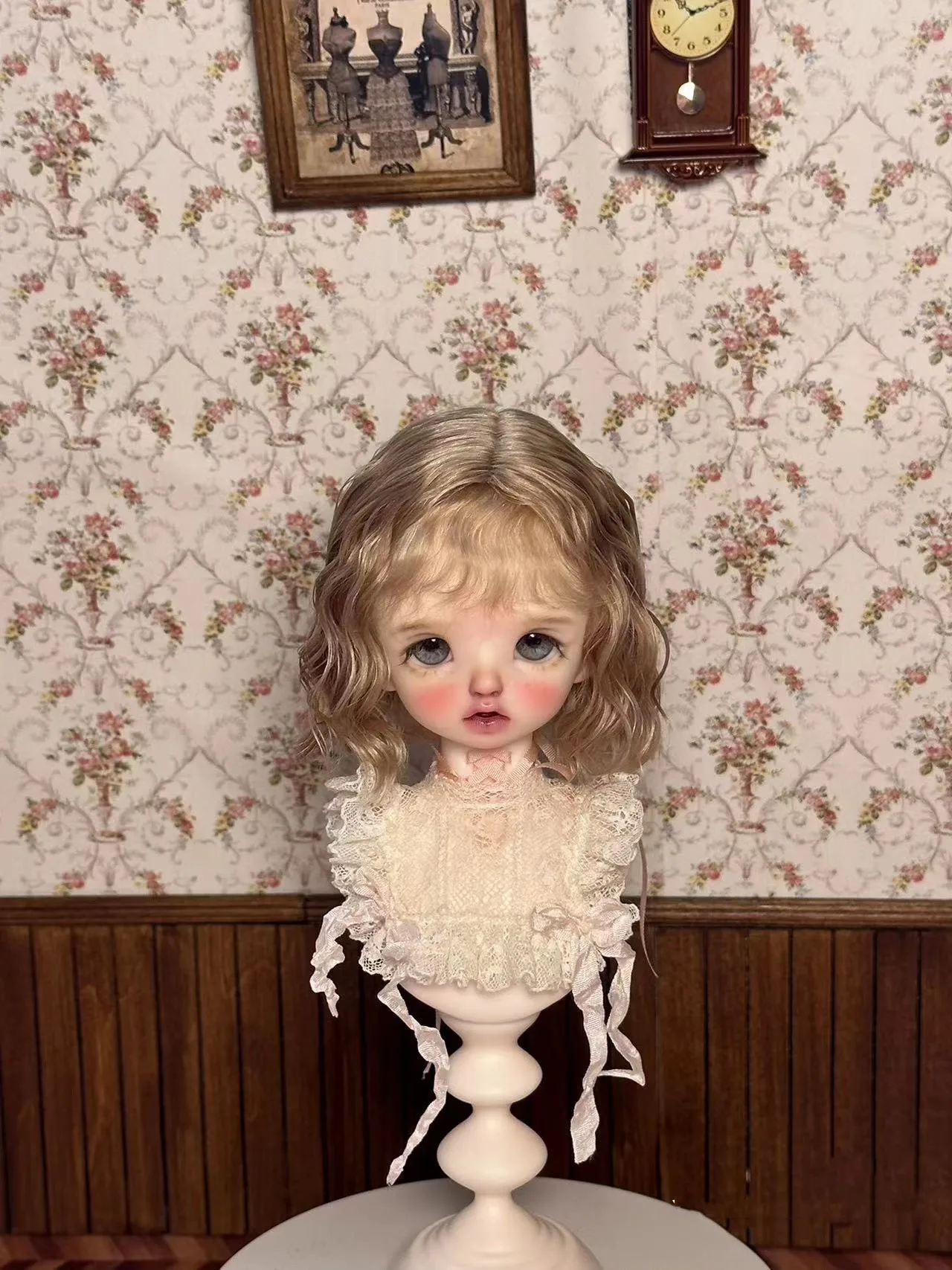 

Bang Short Wig, 1/6 BJD Doll Hair, Gauze Hard Head Shell Vintage Rolled Mohair Card Meat Head Circumference Free Shipping