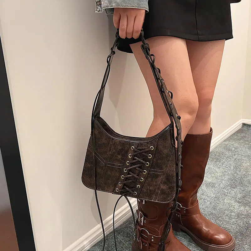 Punk Style Vintage Bag Fashion Strap Spicy Girl Underarm Bags 2023 New Advanced Sense Retro Ins Versatile Women's Shoulder Bag
Punk Style Vintage Bag Fashion Strap Spicy Girl Underarm Bags 2023 New Advanced Sense Retro Ins Versatile Women's Shoulder Bag
