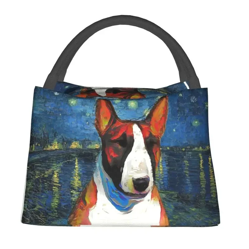 Bull Terrier Dog Insulated Lunch Bags for School Starry Night Over The Rhone Van Gogh Leakproof Thermal Cooler Bento Box Women
Bull Terrier Dog Insulated Lunch Bags for School Starry Night Over The Rhone Van Gogh Leakproof Thermal Cooler Bento Box Women