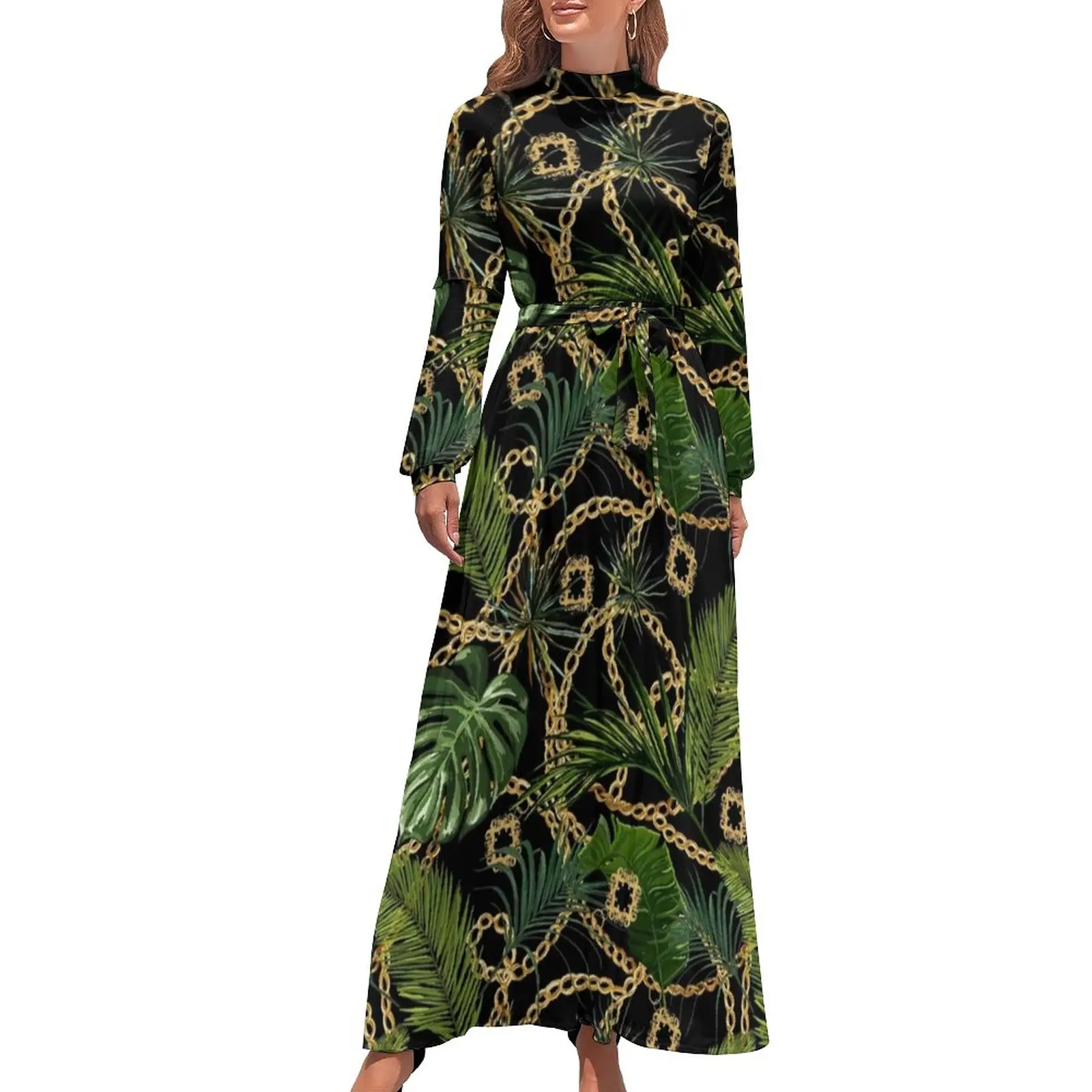 Baroque Print Dress Long Sleeve Tropical Palm Leaves Kawaii Maxi Dress High Waist Aesthetic Beach Long Dresses Birthday Gift
Baroque Print Dress Long Sleeve Tropical Palm Leaves Kawaii Maxi Dress High Waist Aesthetic Beach Long Dresses Birthday Gift