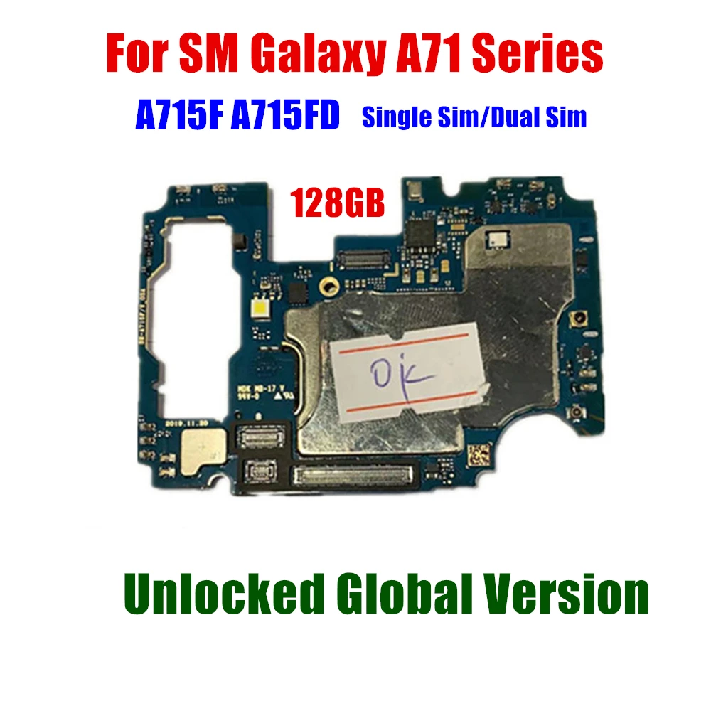 Europe Version Mainboard with Full Chips Original Unlocked for Samsung A71 A715FD A715F 128GB motherboard 
Europe Version Mainboard with Full Chips Original Unlocked for Samsung A71 A715FD A715F 128GB motherboard