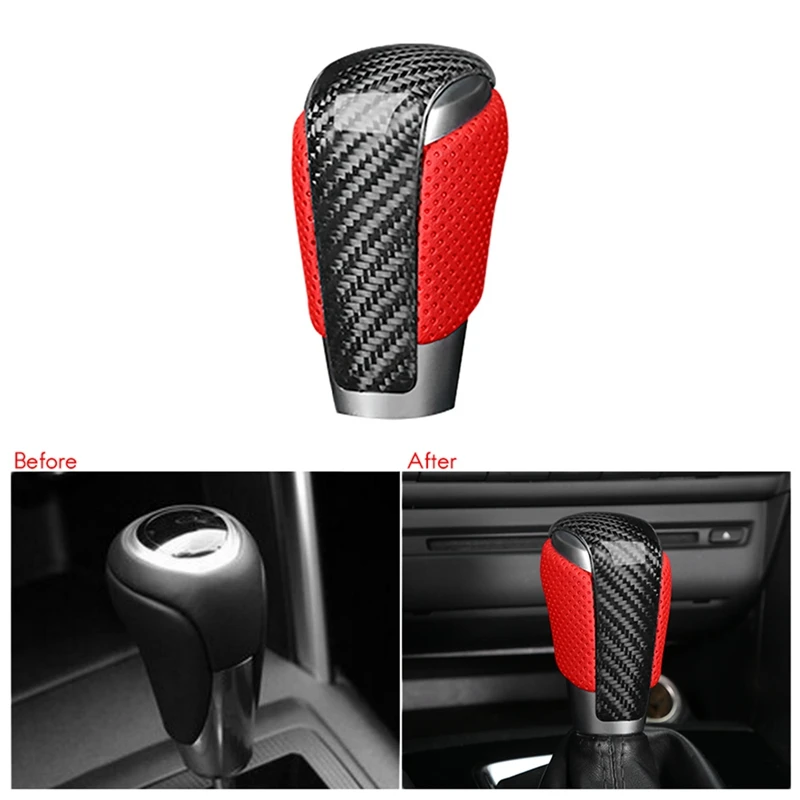 Carbon Fiber Leather Gear Shift Knob Gear Head Shift Knob Cover Modified Replacement For Mazda Axela CX-5 Atenza
Carbon Fiber Leather Gear Shift Knob Gear Head Shift Knob Cover Modified Replacement For Mazda Axela CX-5 Atenza