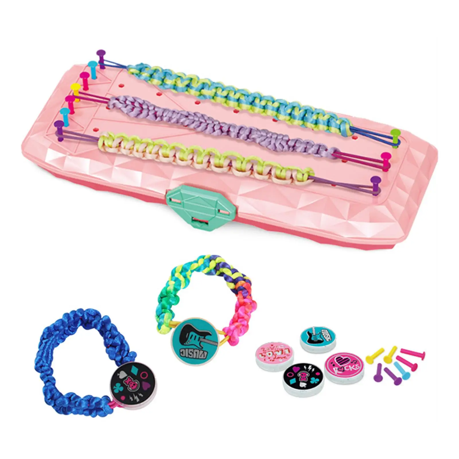 

Bracelet Making Kit Jewelry Making Arts with Braiding Loom Maker Sticker DIY Bracelet Kit for Women Party Favor Birthday Gifts