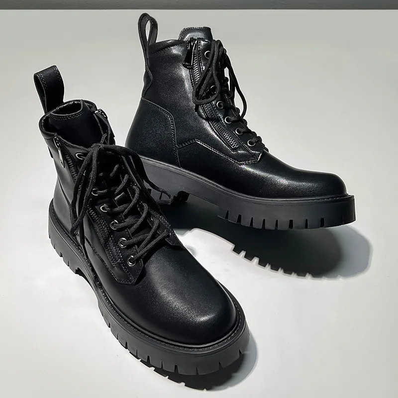 Zipper Design Motorcycle Boots Men Platform Ankle Boots Male Lace Up Tooling Boots Vintage Split Leather Casual Shoes
Zipper Design Motorcycle Boots Men Platform Ankle Boots Male Lace Up Tooling Boots Vintage Split Leather Casual Shoes