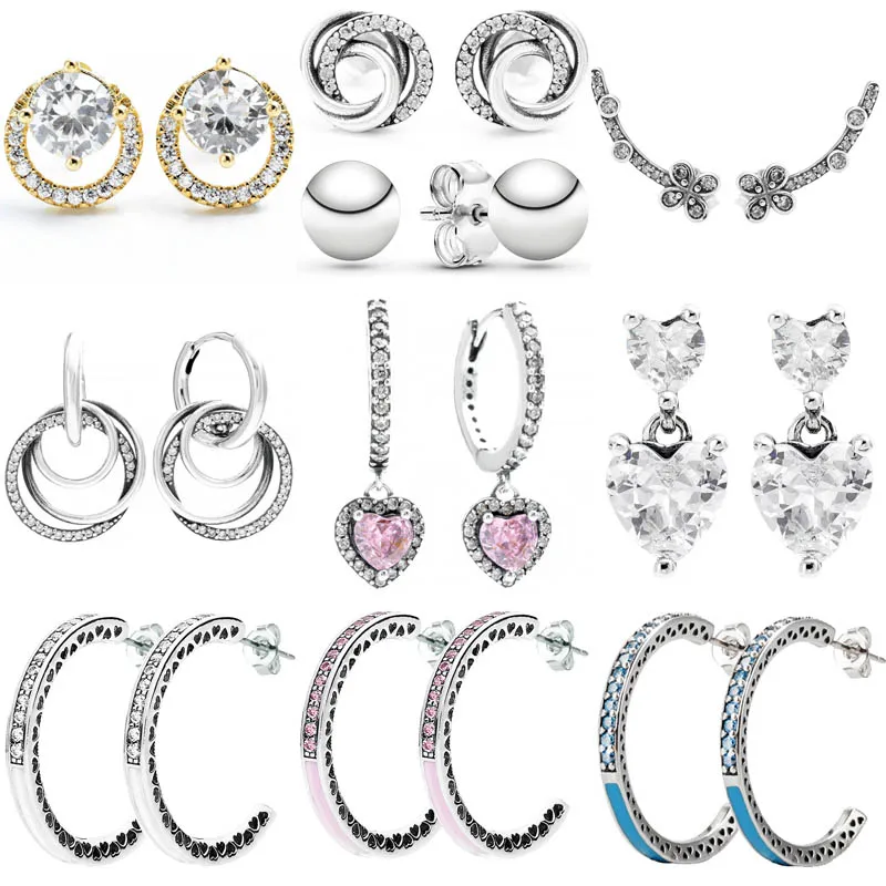 925 Sterling Silver Round Halo Double Heart Family Always Encircled Four-petal Flowers Earring For Women Gift Fashion Jewelry
925 Sterling Silver Round Halo Double Heart Family Always Encircled Four-petal Flowers Earring For Women Gift Fashion Jewelry