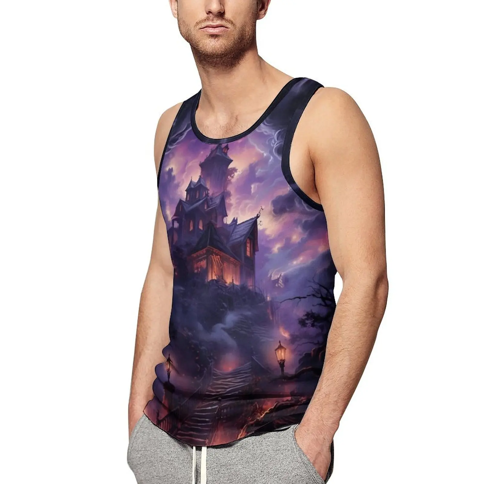 Haunted Mansion Tank Top Mens Haunted House Training Oversized Tops Summer Cool Design Sleeveless Vests
Haunted Mansion Tank Top Mens Haunted House Training Oversized Tops Summer Cool Design Sleeveless Vests