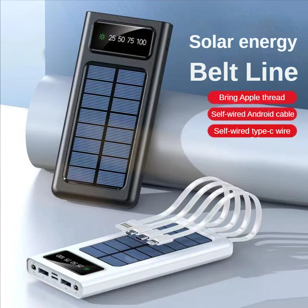 Solar Power Bank Big Capacity Phone Charging Powerbank Built Cables 20000mAh Dual USB Ports LED Light For Xiaomi iPhone HUAWEI
Solar Power Bank Big Capacity Phone Charging Powerbank Built Cables 20000mAh Dual USB Ports LED Light For Xiaomi iPhone HUAWEI