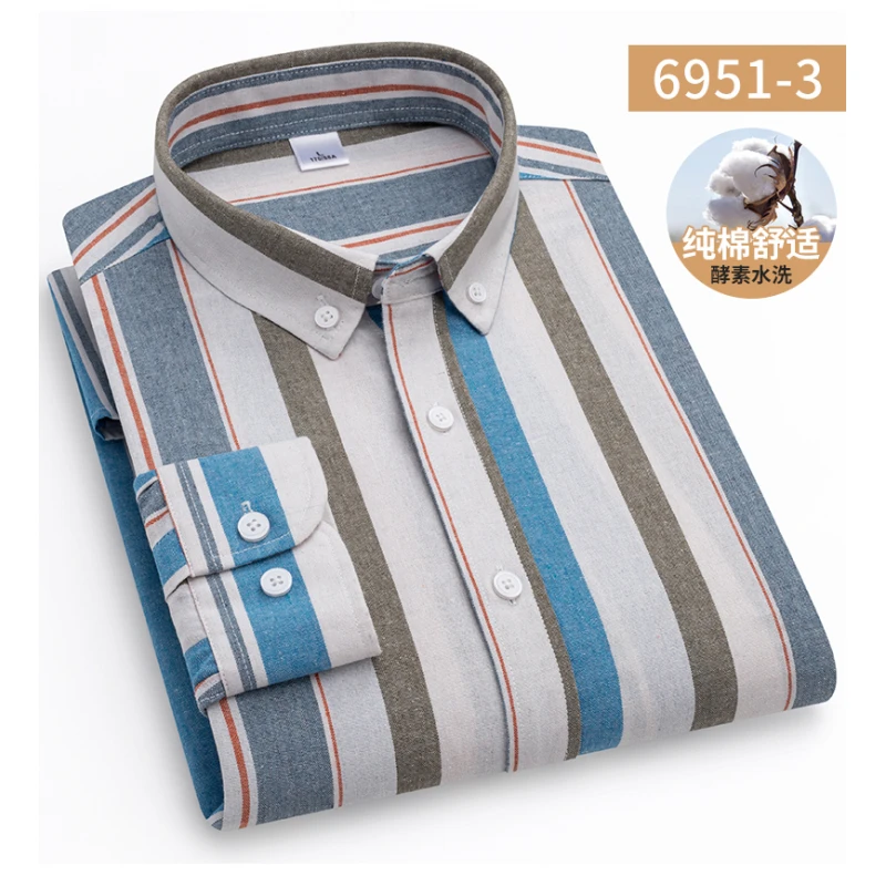 High Quality 100% Cotton Simple, Stylish and Handsome Wedding Striped Button Design Stylish Men's Shirt Four Seasons Shirts
High Quality 100% Cotton Simple, Stylish and Handsome Wedding Striped Button Design Stylish Men's Shirt Four Seasons Shirts