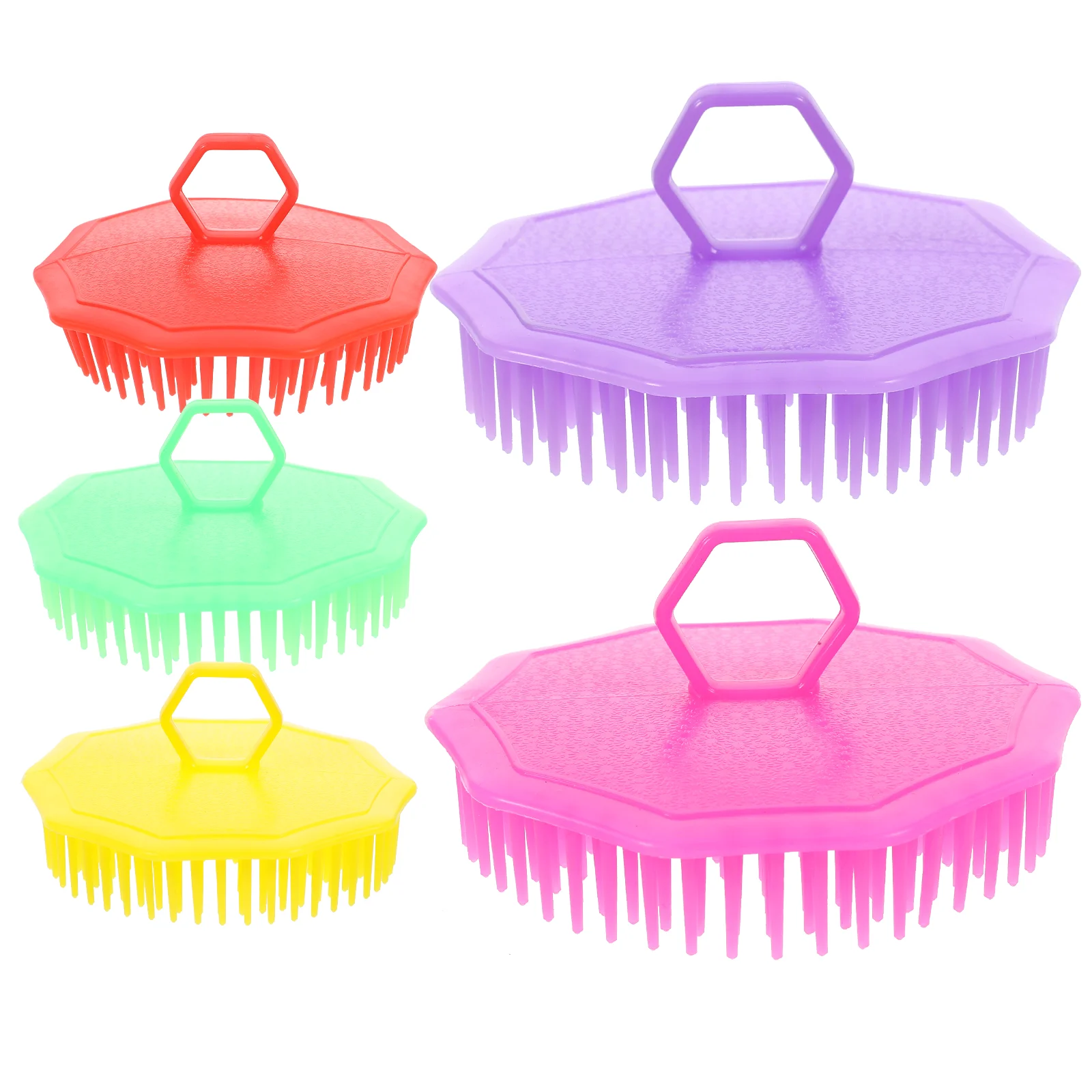 

5pcs Hair Scalp Shampoo Brush Exfoliating Shower Comb Growth Beard Brush Grooming For Deep Cleaning Hair ( )