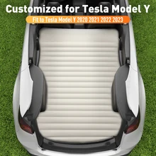 YZ For Tesla Model Y PVC 2017-2023 Inflatable Air Mattress Outdoor Camping Inflatable Special Suede Fabric Car Travel Bed