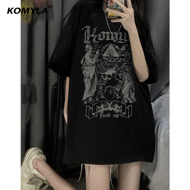 100% Cotton American Dark Funeral Skull Gothic Short Sleeved T-shirt Women's Hiphop Punk Explosive Street Unisex Top Instagram
100% Cotton American Dark Funeral Skull Gothic Short Sleeved T-shirt Women's Hiphop Punk Explosive Street Unisex Top Instagram