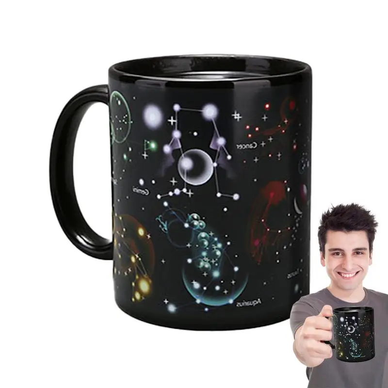 

Color Changing Coffee Mugs long lasting Ceramic Heat Changing Reveal Cup Twelve Constellations Design Mug for Boys Girls