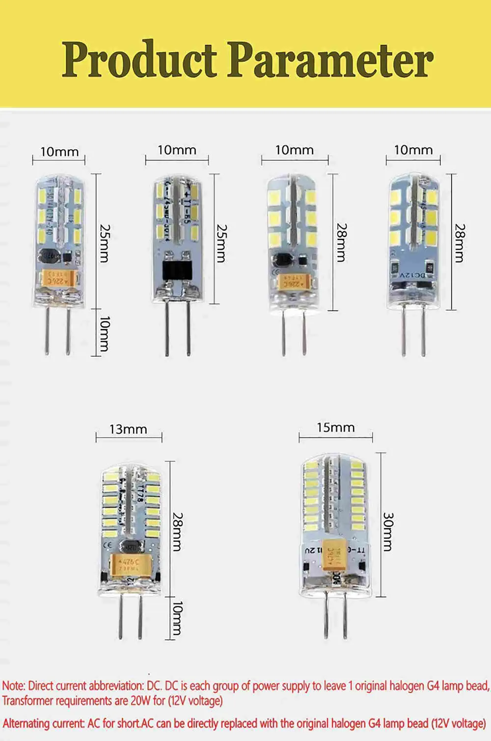 10Pcs G4 Led Bulb 2W, 3W, 5W, 9W, 10W, 12W, 15W AC/DC12V/AC220V 3014SMD Silicone Lamp Warm white/White l 360 Degree Angle LED Light 4 Mallzona S1cd98d0c653b408a89ff9b66f29da816V 10Pcs G4 Led Bulb 2W, 3W, 5W, 9W, 10W, 12W, 15W AC/DC12V/AC220V 3014SMD Silicone Lamp Warm white/White l 360 Degree Angle LED Light Mallzona
