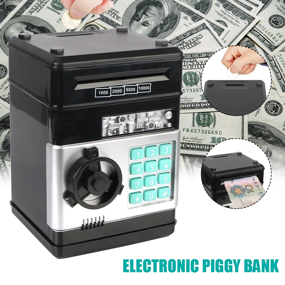 

Electronic Password Money Box Coins Cash Saving Money Box Counter Mini Safe Child Gift Code Key Lock Piggy Bank Automatic