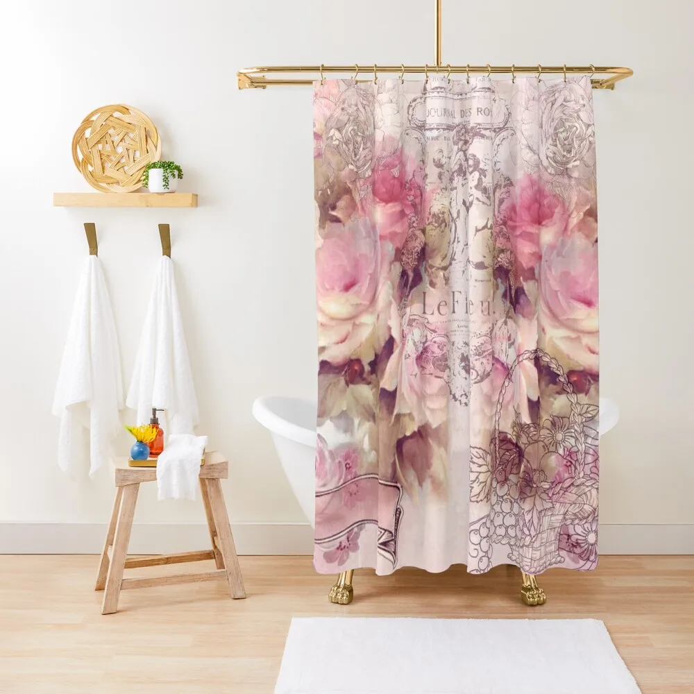 

Vintage Shabby Chic Flowers Artwork Shower Curtain Bathroom Deco Modern Showers For Bathroom Shower Set Curtain