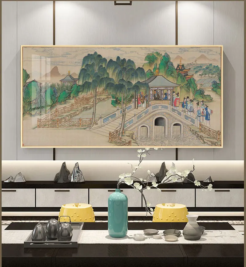 

Traditonal Chinese Style A Dream of Red Mansions Canvas Painting Hall for Living Room Home Decor Poster Print Wall Art Picture