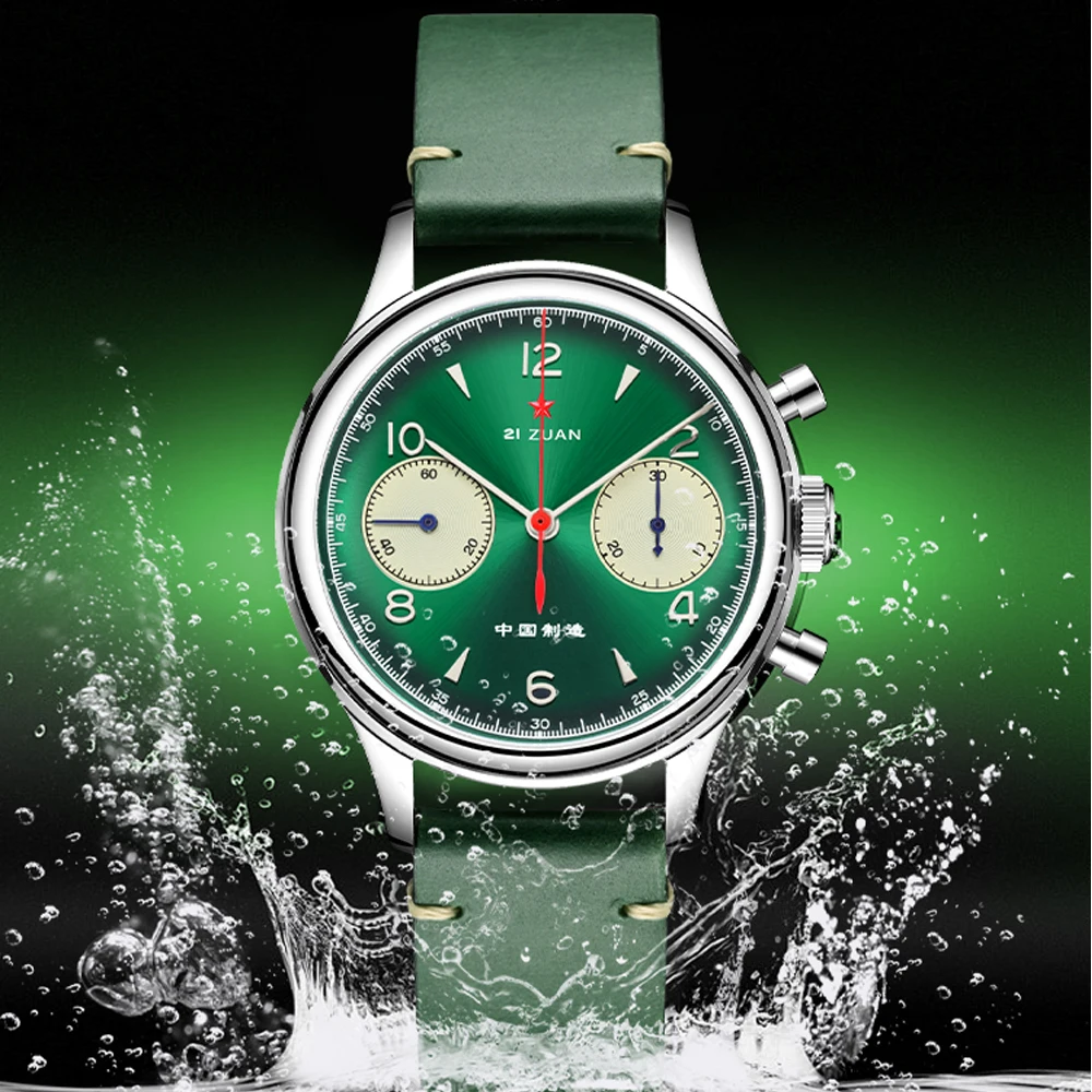 

SEAKOSS Men 1963 Chronograph Mechanical Wristwatch 38mm Sapphire Waterproof Pilot Watch Seagull ST1901 Movement Swan-Neck Clocks