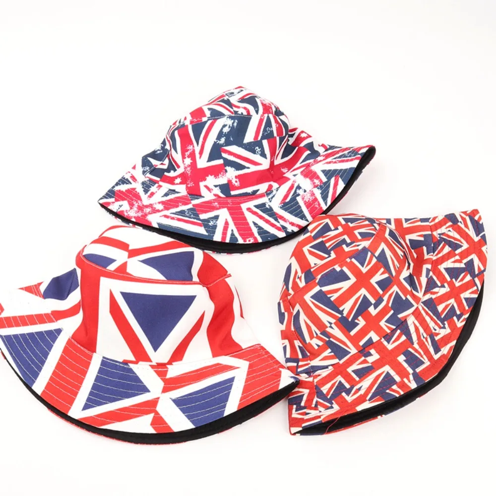 

Women Union Jack Unisex Queen's Jubilee Reversible Bucket Hat Summer Hat British Hats Sun Cap