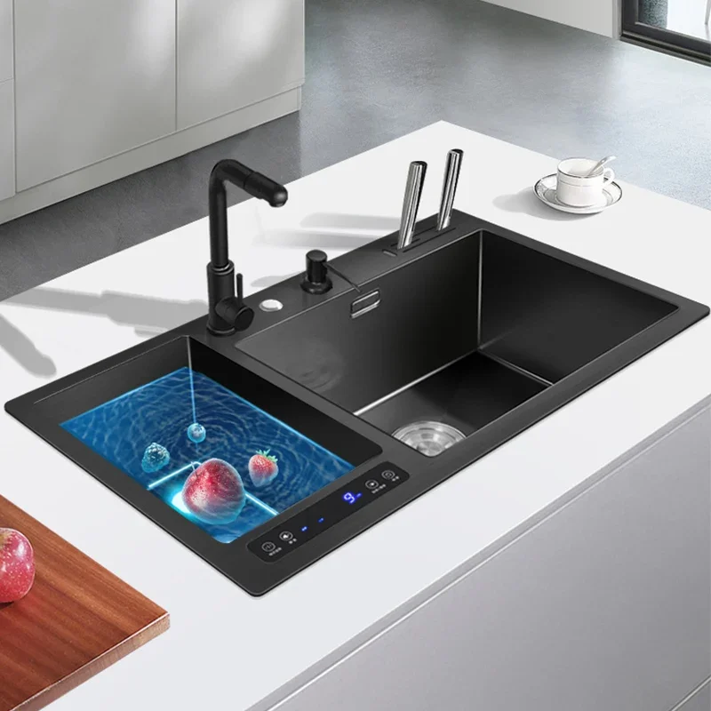 

Kitchen Sink Stainless Steel Dishwashing Sink Ultrasonic Sink Dishwasher Multifunctional Intelligent Net Washer For Kitchen