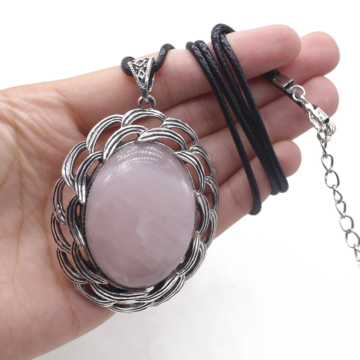Natural Tiger Eye Stone Pendants with Leather Cord Necklace Elliptical Hollow Alloy Pink Crystal Opal Reiki Necklaces Jewelry
Natural Tiger Eye Stone Pendants with Leather Cord Necklace Elliptical Hollow Alloy Pink Crystal Opal Reiki Necklaces Jewelry