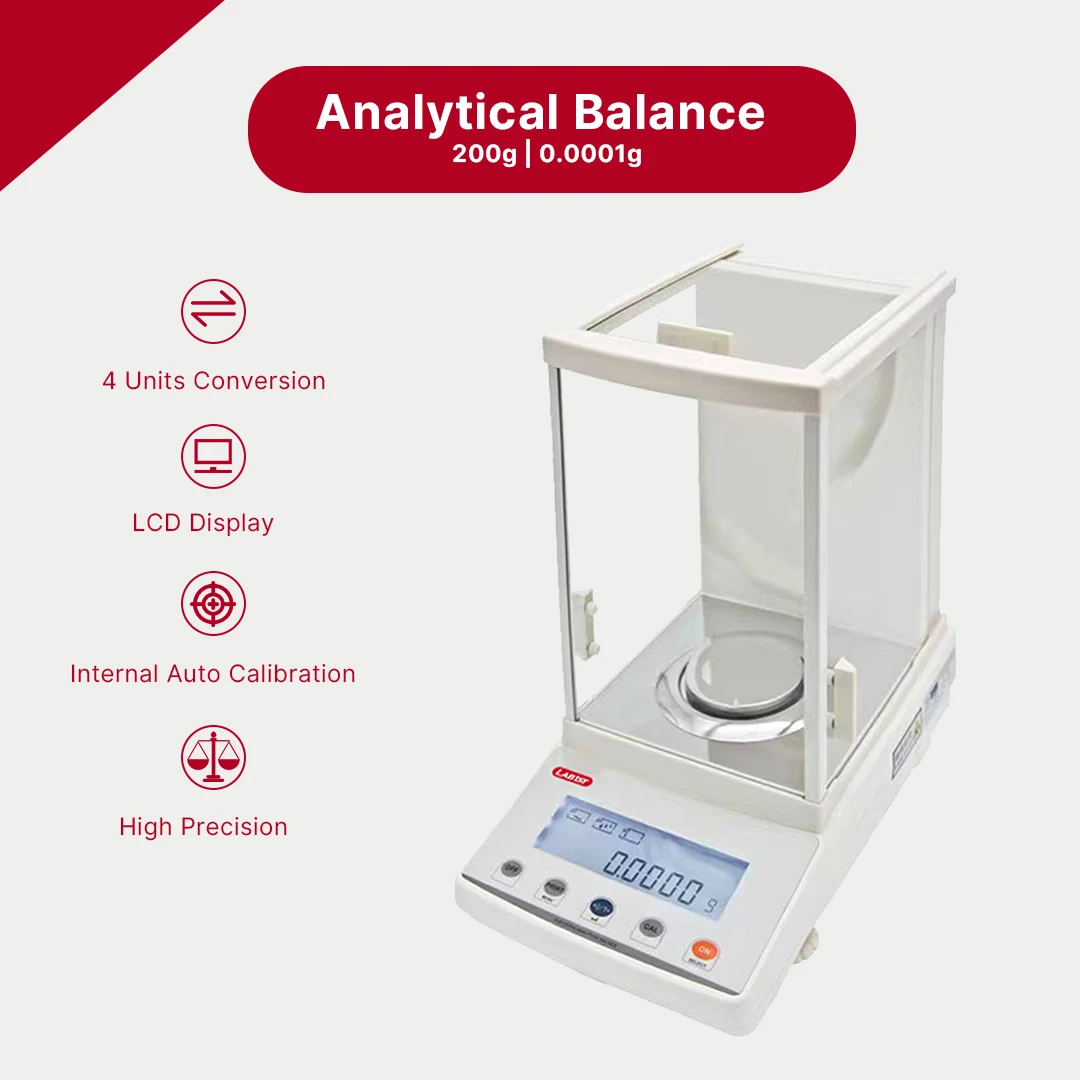 

Lab1st Internal Calibration Analytical Balance 0.0001g Resolution Lab Balance